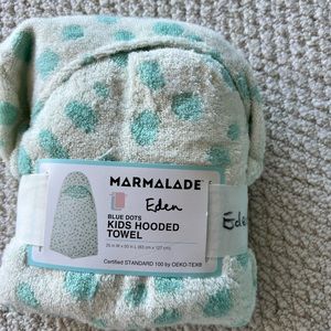 Marmalade™ Cotton Hooded Bath Cotton Baby Towel (Teal and White)